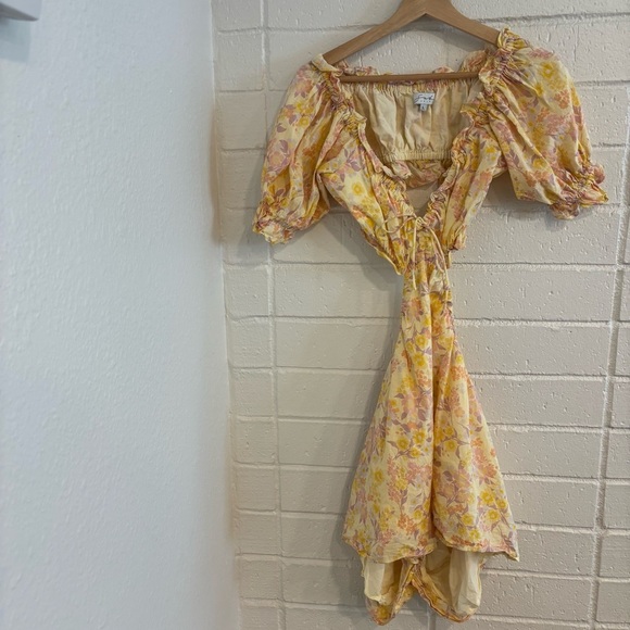 SABO skirt eilish romper / dress in yellow floral - Picture 3 of 6